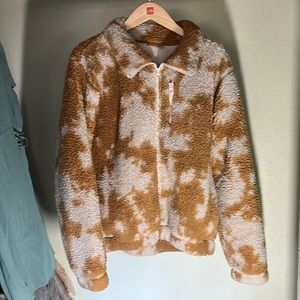 Fuzzy zip up jacket